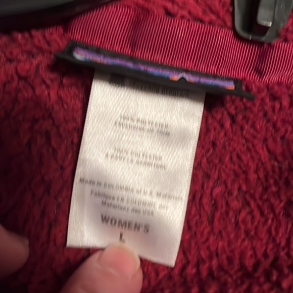 Patagonia Women’s Synchilla front Zip Deep Red Jacket, Size Large - Picture 12 of 12